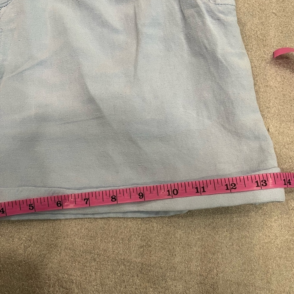 [L]Rip Curl Panoma Linen Blend Romper Light Blue Sleeveless Button rolled Hem - Picture 10 of 11